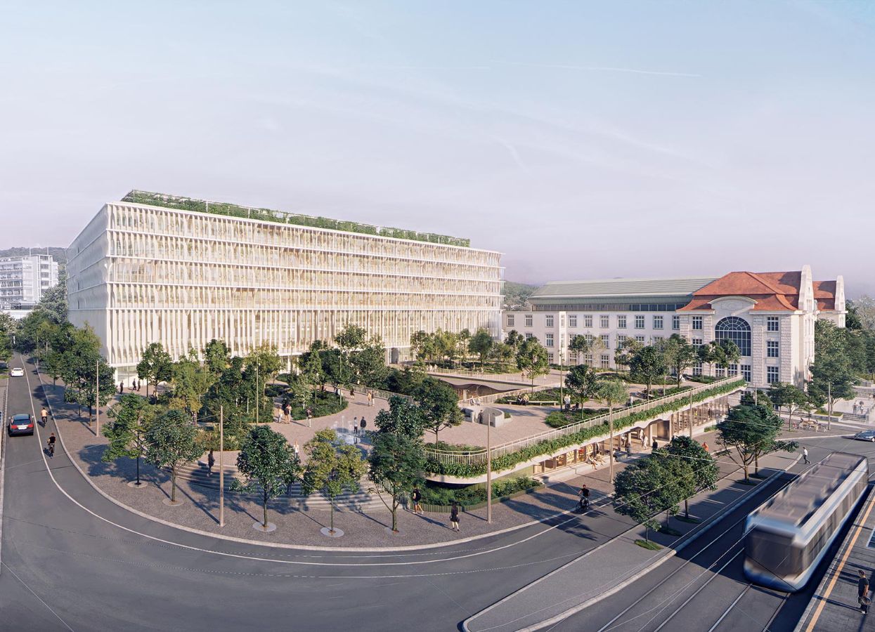 Der Bezug des Neubaus ist für Mitte 2030 vorgesehen. Visualisierung: Herzog & de Meuron.